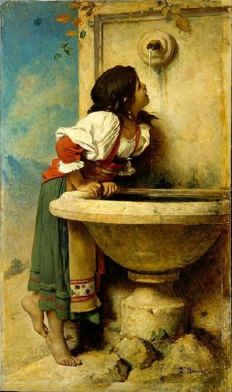 Leon Joseph Florentin Bonnat Roman Girl at a Fountain China oil painting art